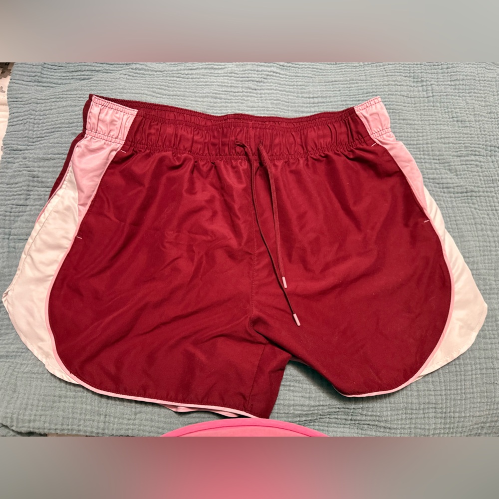 Old Navy Maroon and Light Pink Athletic Shorts